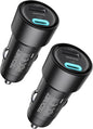 USB Car Charger[2Pack], 48W 2-Port Cigarette Lighter Fast Chargering, PD&QC3.0 USBC Car Charger Adapter Compatible with Iphone 17/16/15/14 Pro Max/Plus Galaxy