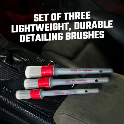 , All in the Details Interior Detailing Brush Set, 3-Piece | Three Soft, Durable Brushes Reach Vents, Consoles, Buttons and Trim to Lift Dust and Grime from Tight Spots