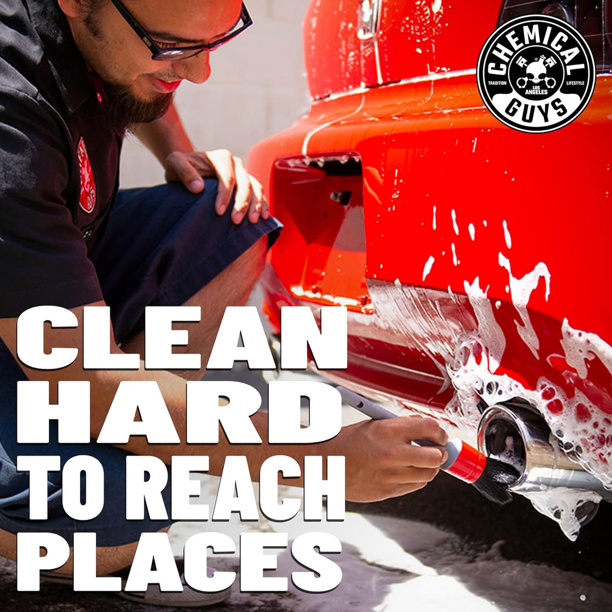 All in the Details Exterior Detailing Brushes - 3-Piece Soft Scratch-Free Brushes for Wheels, Bumpers, Grilles, Badging & Tight Exterior Gaps on Cars, Trucks, Suvs & More